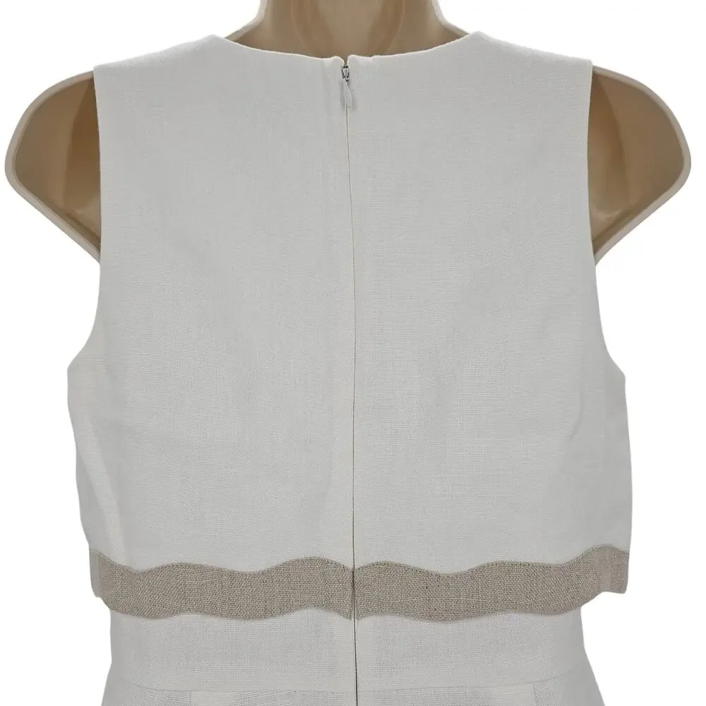 J. Crew Womans size 2 Going Places Knee Length  Linen Tank Dress Ivory G4446
